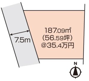 ハート不動産　倉敷市安江　土地　2000万円　区画図