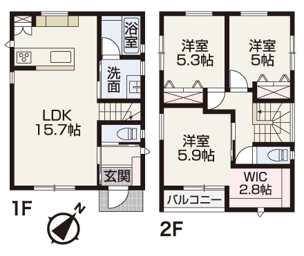 倉敷市北畝6丁目 建売モデルハウス 2680万円 木の城いちばん
