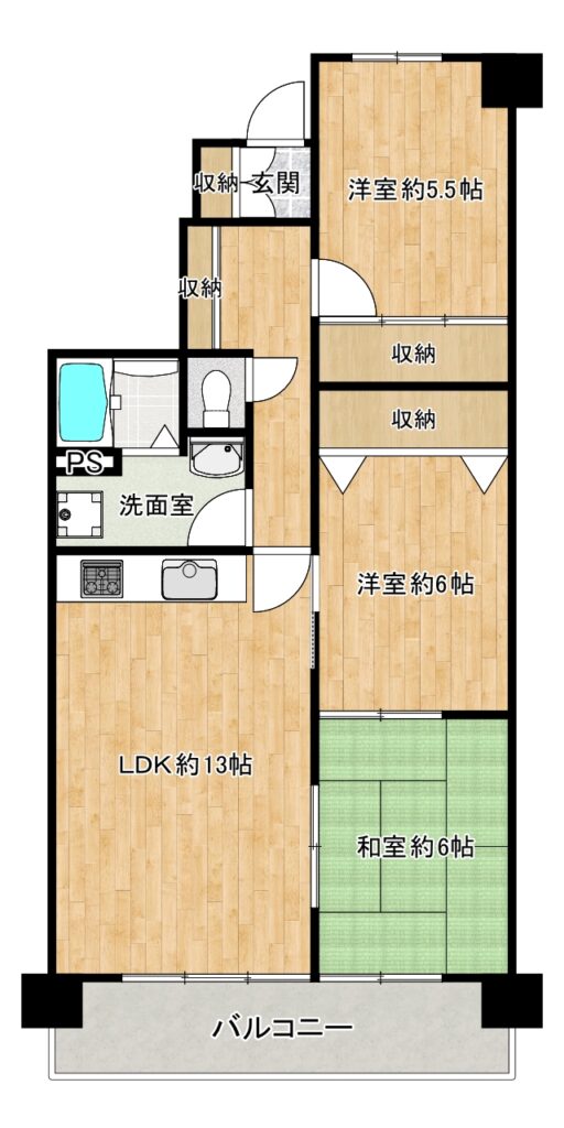 岡山市北区矢坂東町　中古・リフォーム済みマンション　1498万円　ニッカホーム