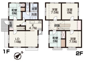 岡山市南区築港緑町3丁目　売家　1950万円　ミサワホーム